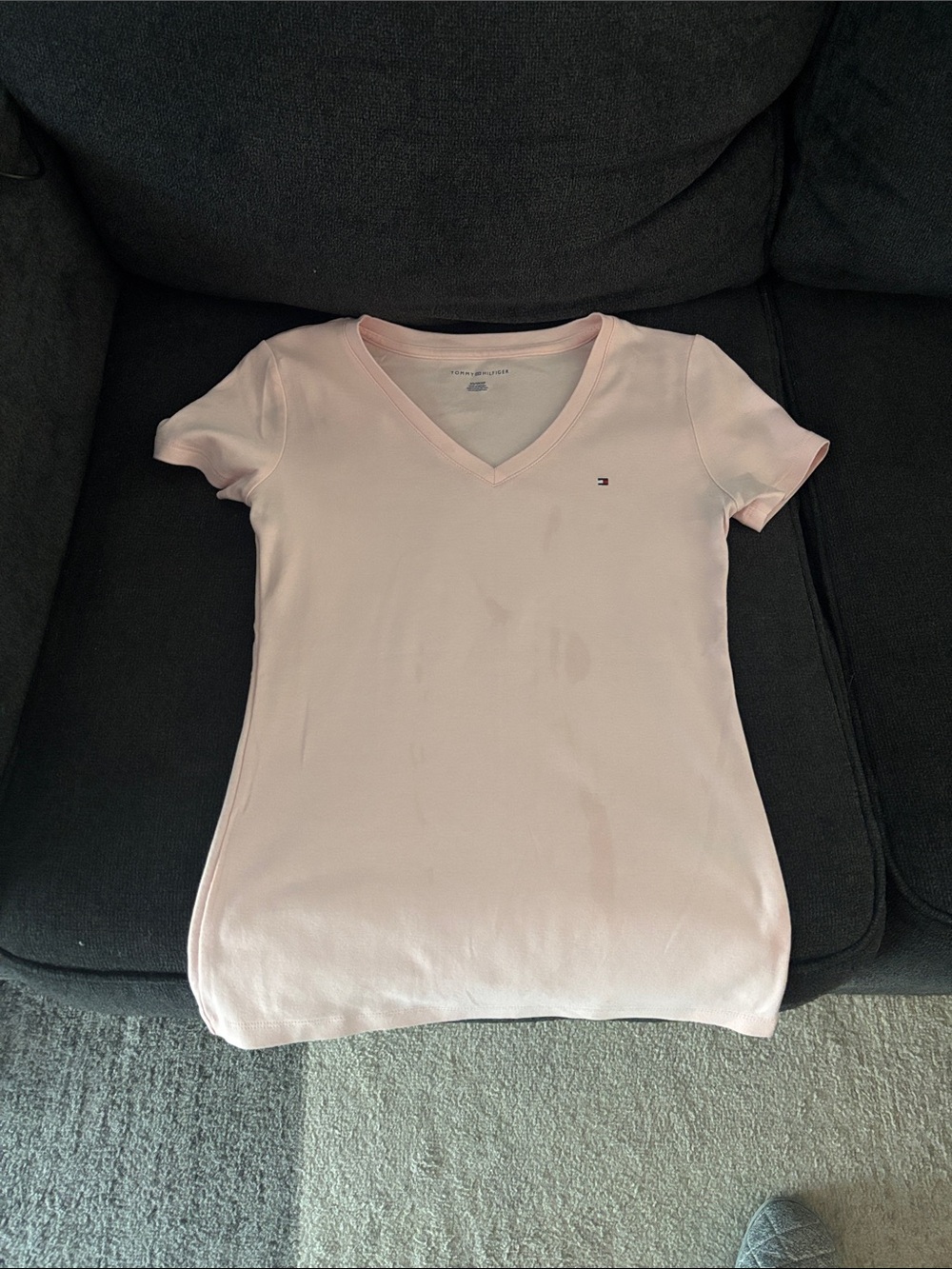 Tommy Hilfiger Women's V-Neck Tee - Pale Pink